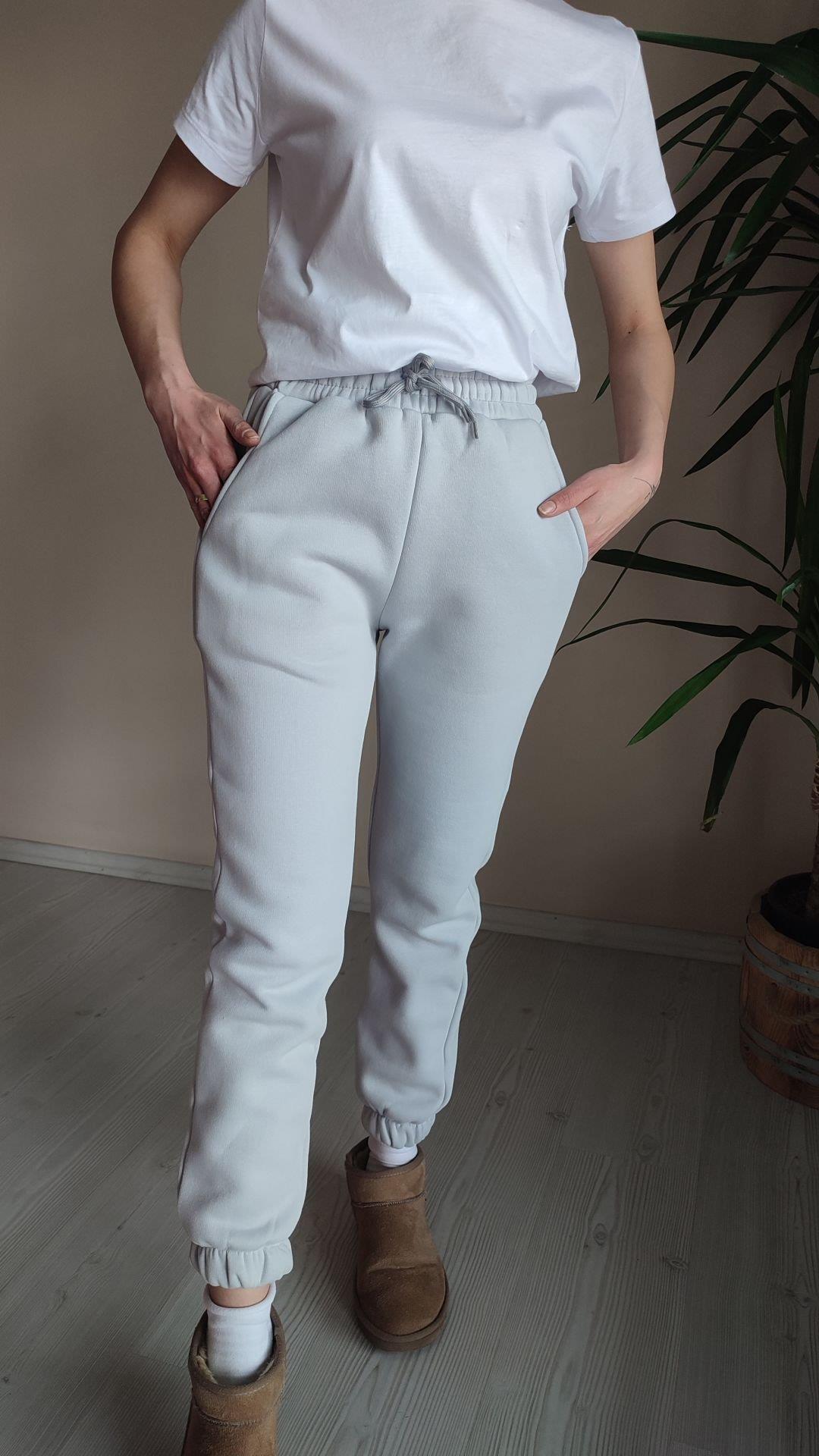 Gri üç iplik şardonlu jogger