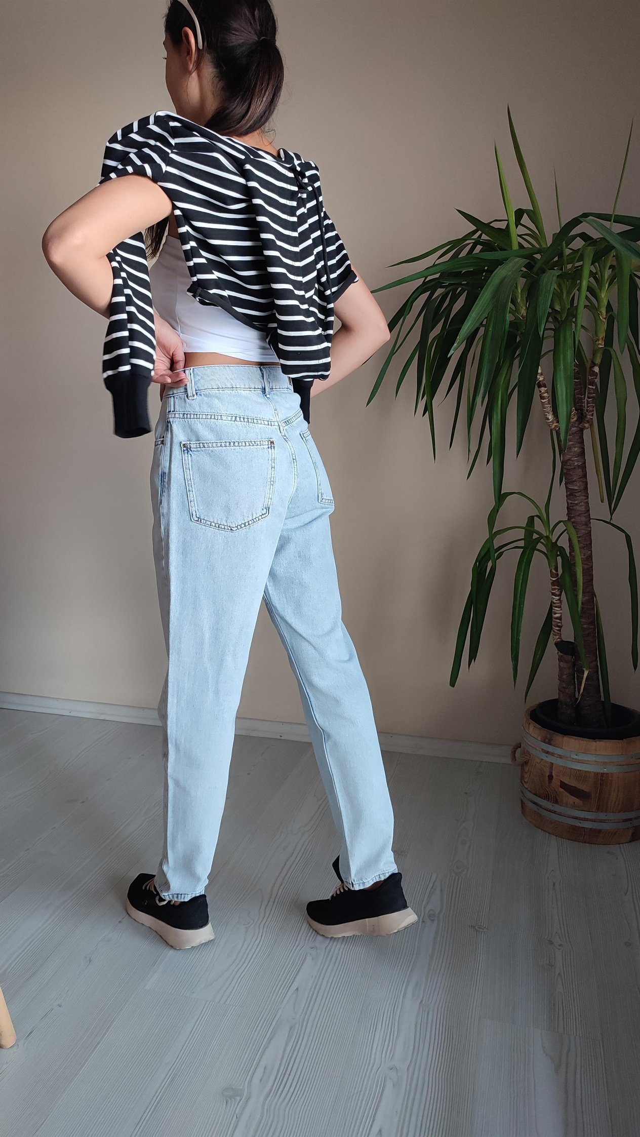 Kar yıkama mavi mom Jean