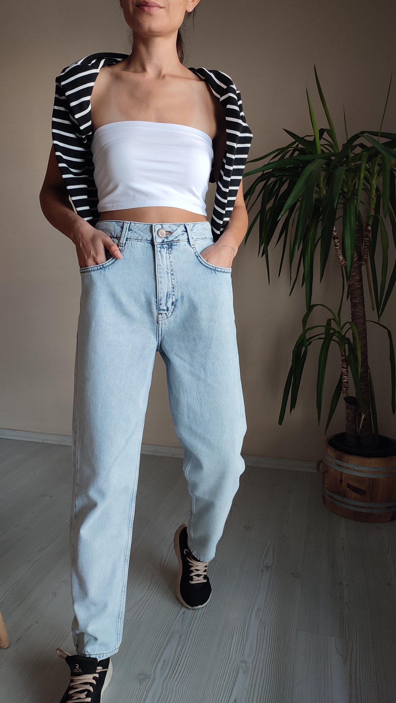 Kar yıkama mavi mom Jean