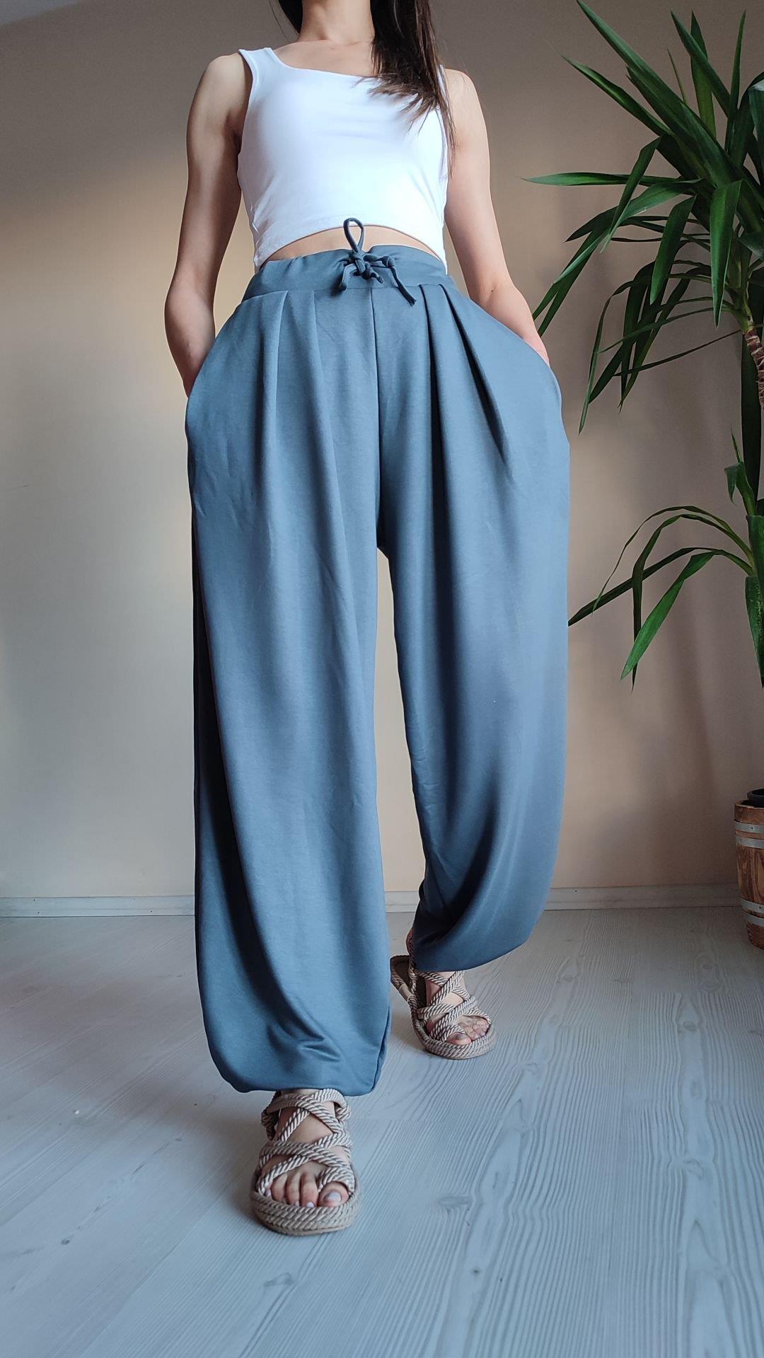 Modal füme şalvar pantolon