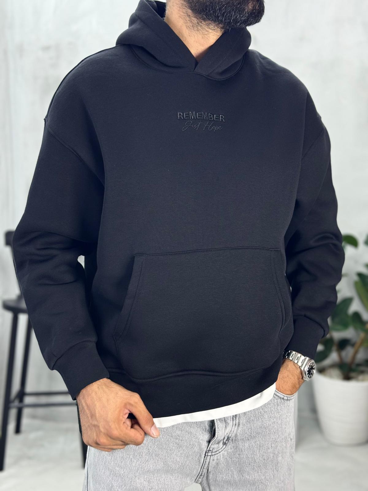 Just Hope Baskılı Sweatshirt Siyah
