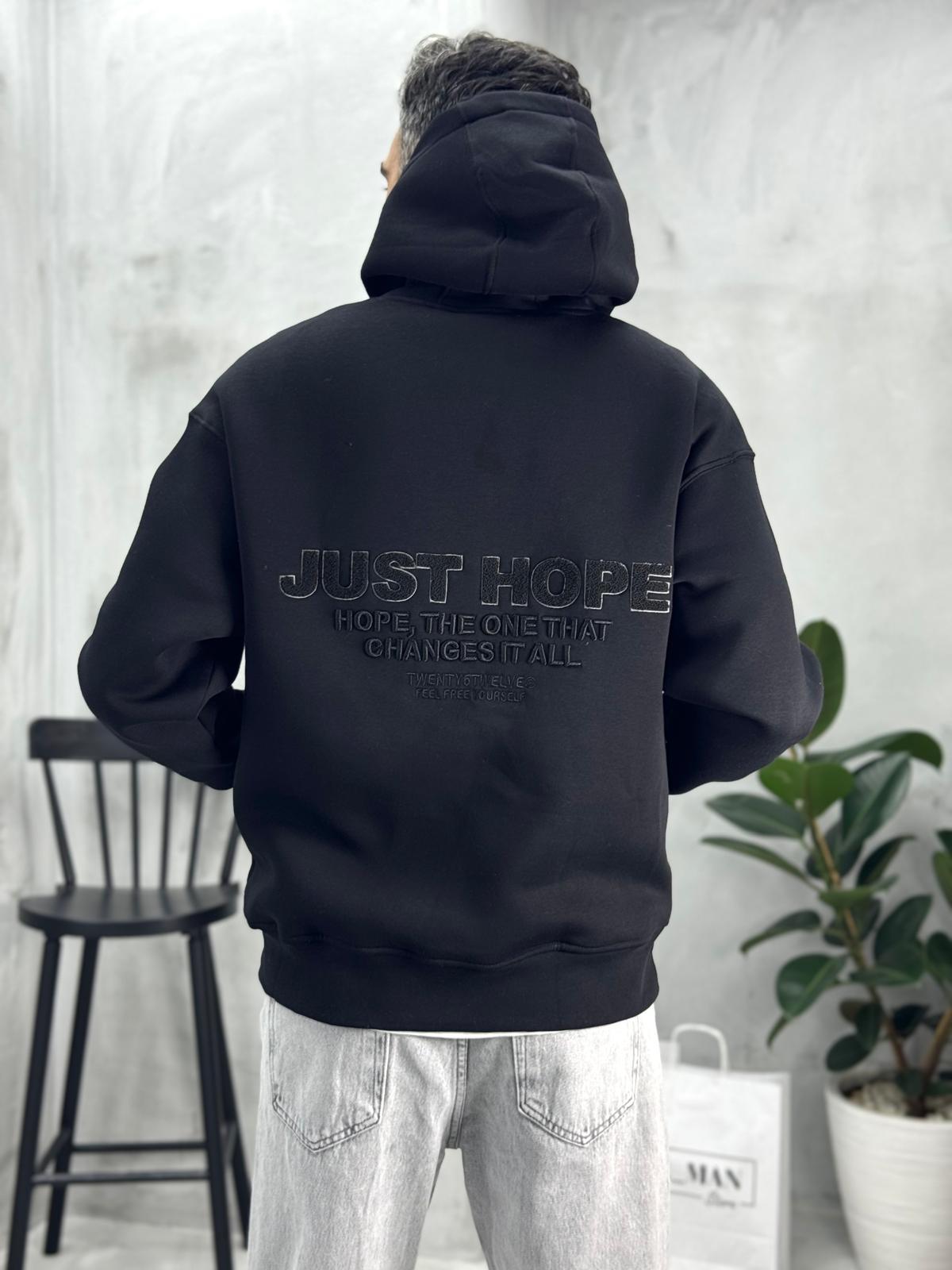 Just Hope Baskılı Sweatshirt Siyah