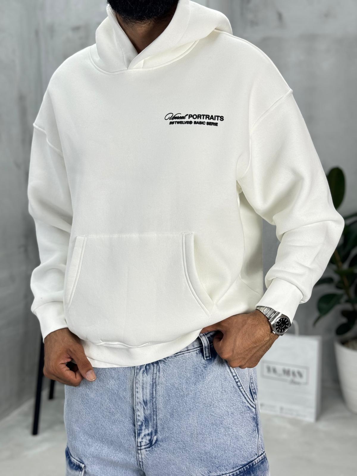 Unreal Baskılı Sweatshirt Beyaz