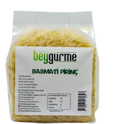 BEYORGANİK BEYGURME BASMATİ PİRİNÇ 400 GR