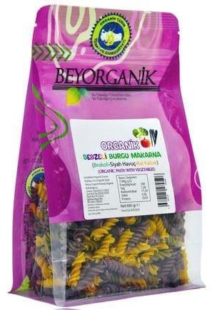 BEYORGANİK  BURGU MAKARNA SİYAH HAVUÇ BROKOLİ BALKABAĞI 480 GR
