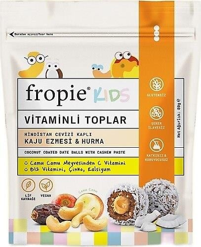 FROPİE KİDS VİTAMİNLİ TOPLAR KAJU HURMALI