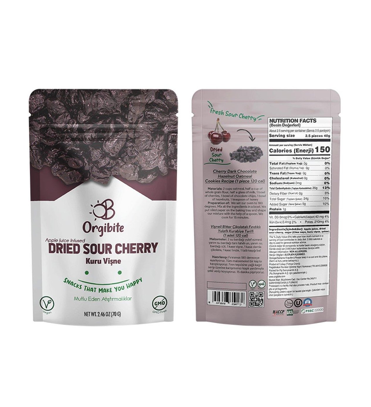 ORGİBİTE ELMA SUYU İNFÜZE KURU VİŞNE 70 GR
