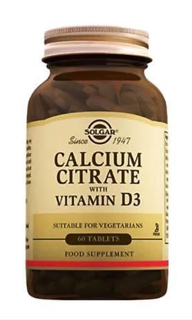SOLGAR CALCİUM CİTRATE WİTH VİTAMİN D3 60 TABLET