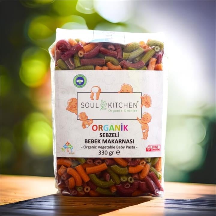 SOUL KITCHEN ORGANİK SEBZELİ BEBEK MAKARNASI 330GR (İLAVE TUZSUZ)  (VEGAN)