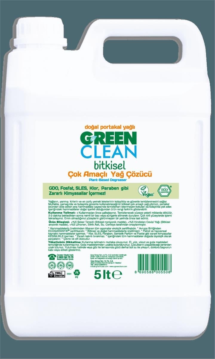U GREEN CLEAN YAĞ ÇÖZÜCÜ 5 L