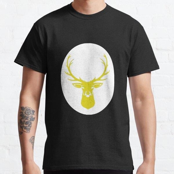 Unisex id51-6 Yellow Color Deer, Roe Deer, Wild Nature, Nature Animals, Cute Animals, Romance, Mother Animals, Human Friendly Animals, Beautiful Animals, Charismatic Animals Baskılı T-Shirt (Rahat Kalıp Tişört)