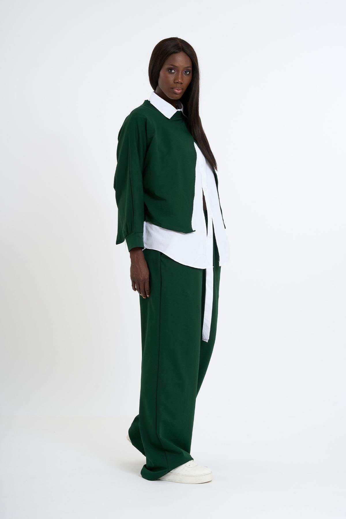 3 Lü spor penye takim DARK GREEN