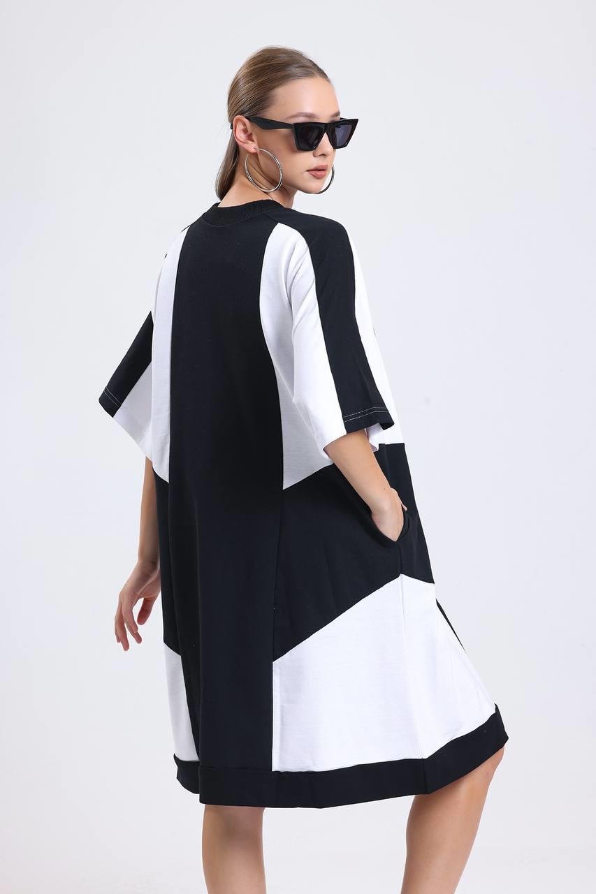 Robe rayée basique | Blanc