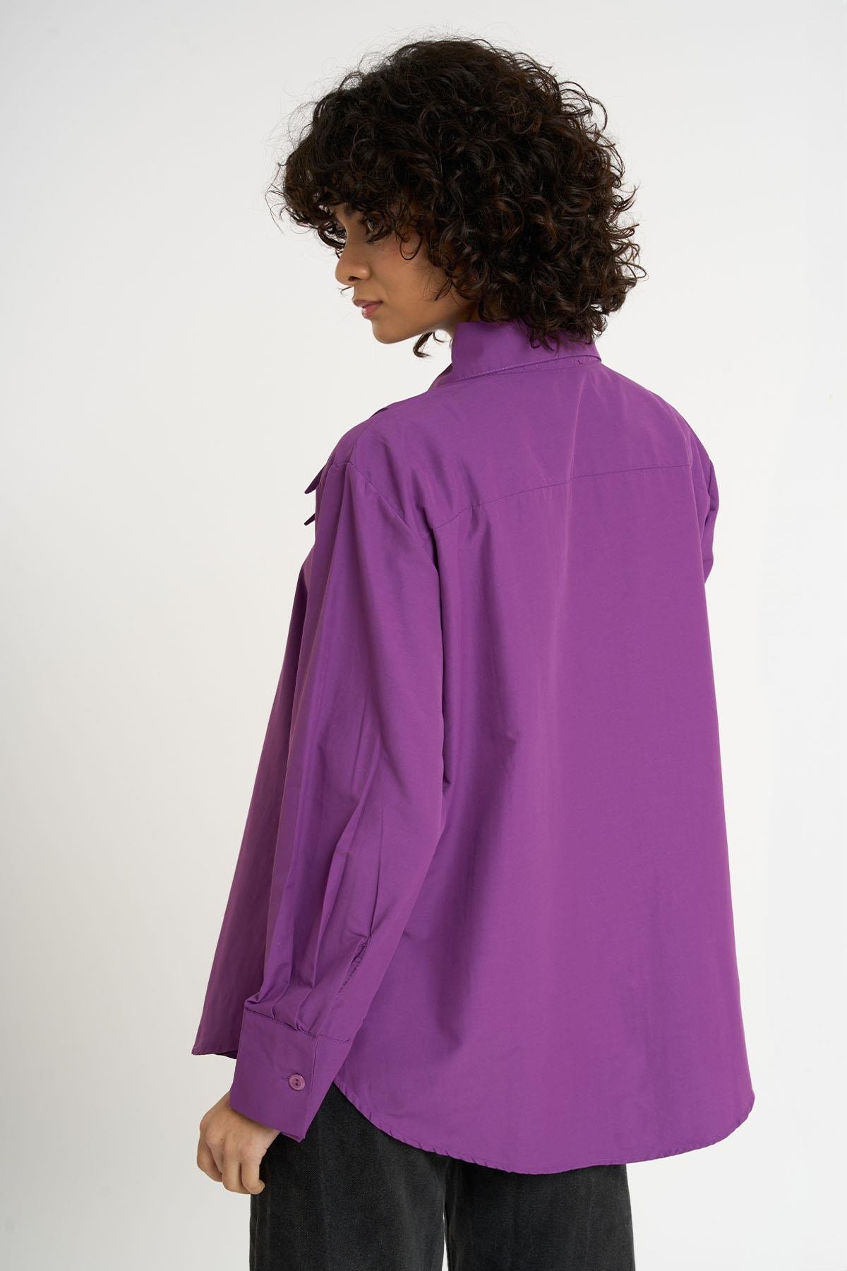 Chemise à double col | violet