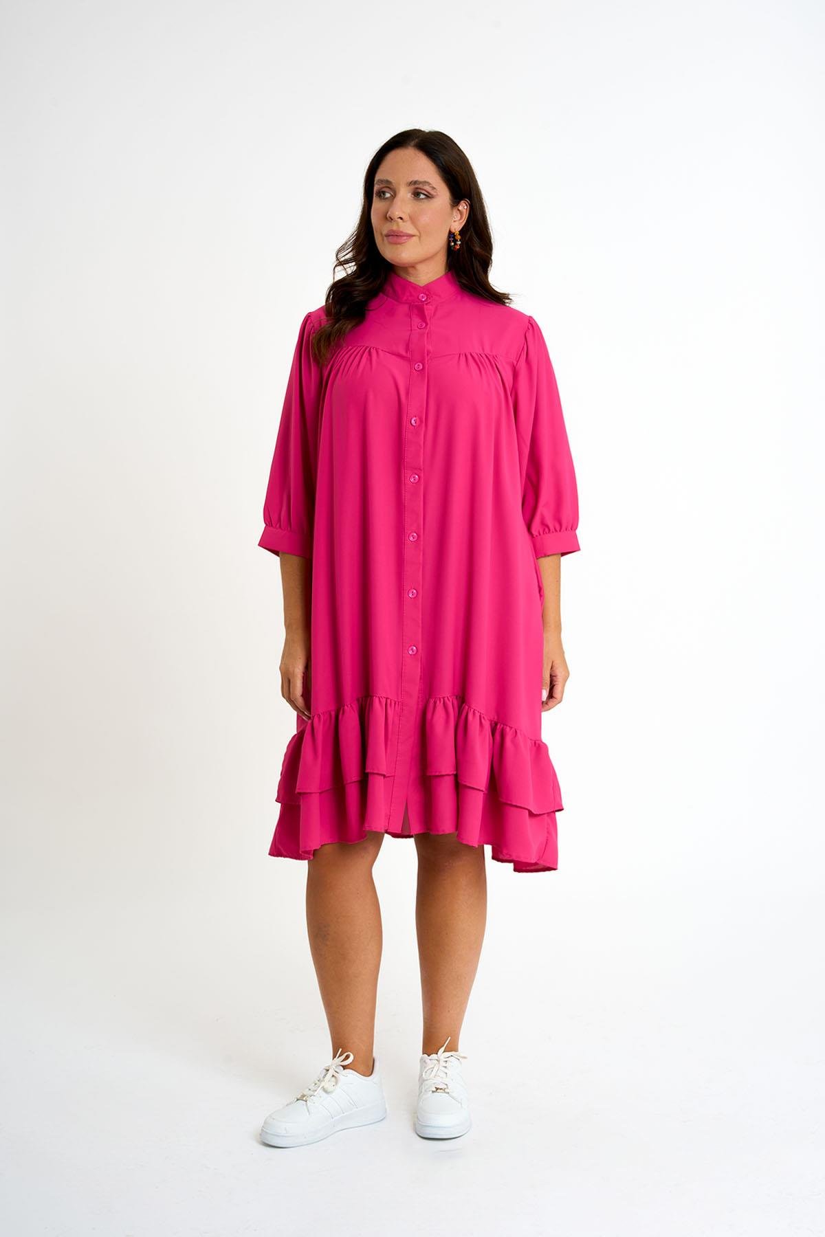 dugmeli elbıse PINK