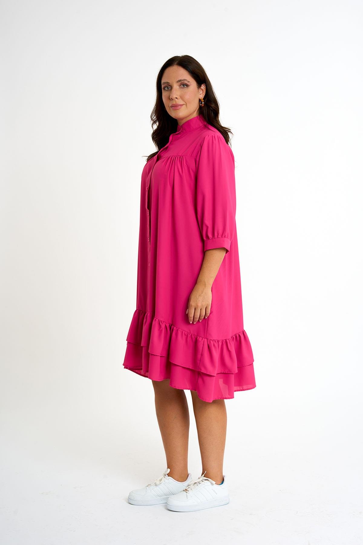 dugmeli elbıse PINK