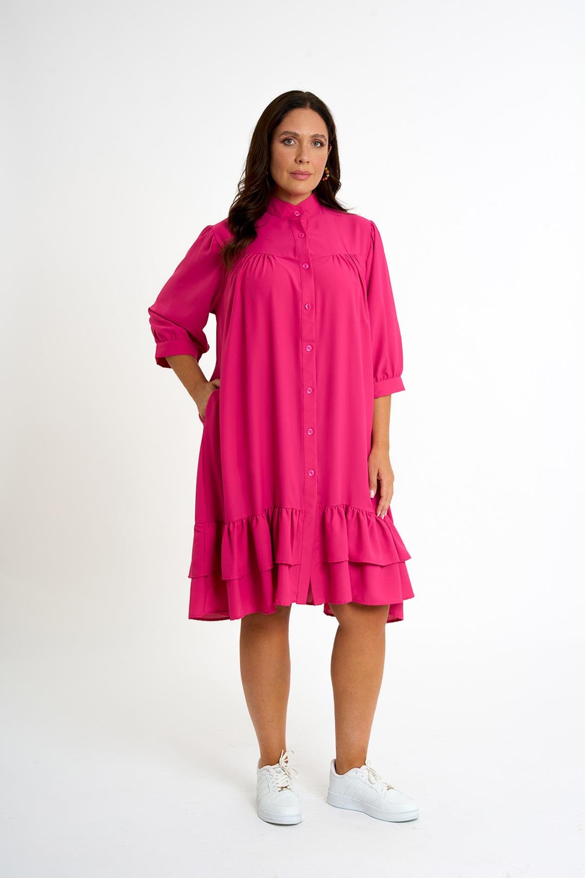 dugmeli elbıse PINK