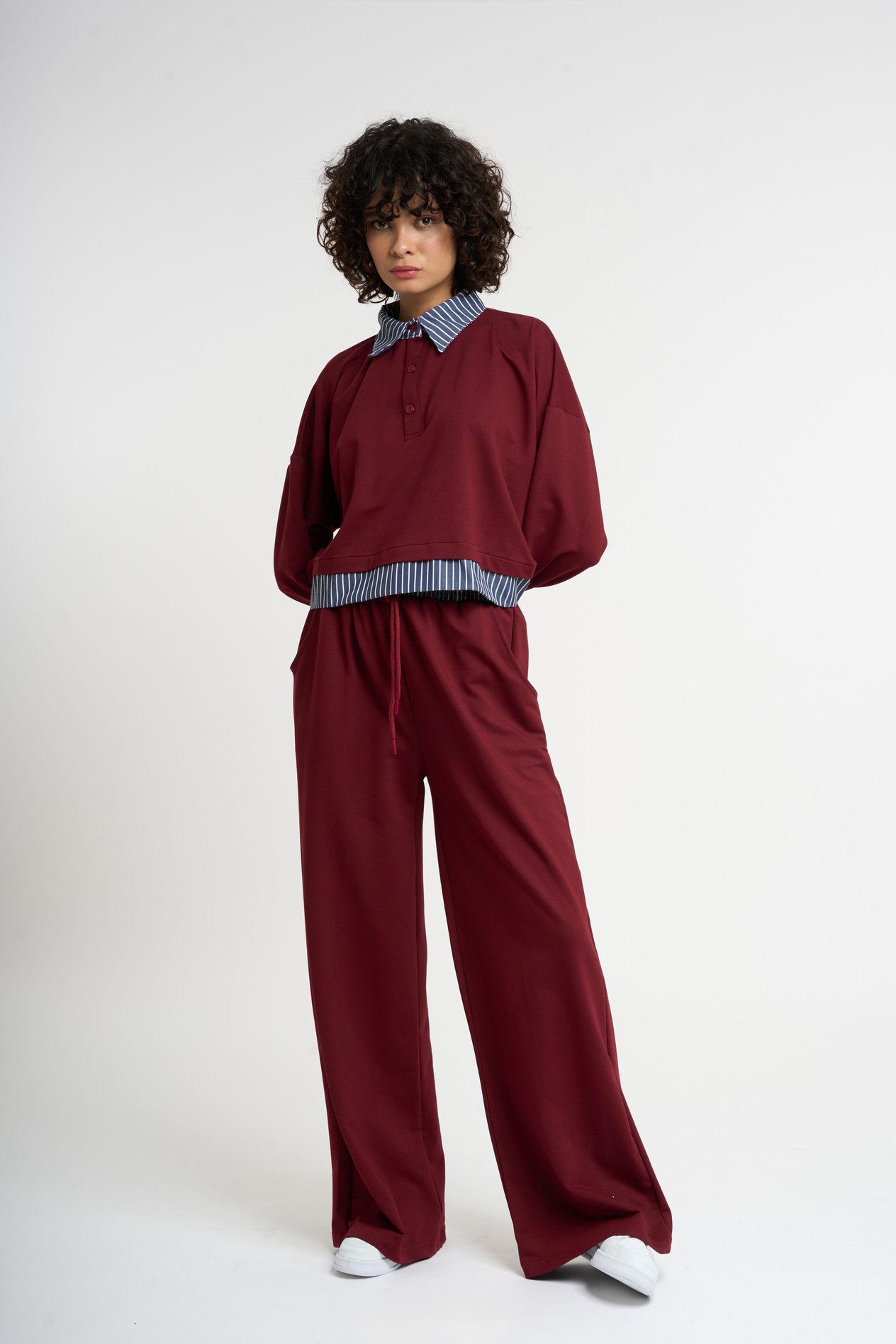 Ensemble de survêtement à col chemise | Bourgogne