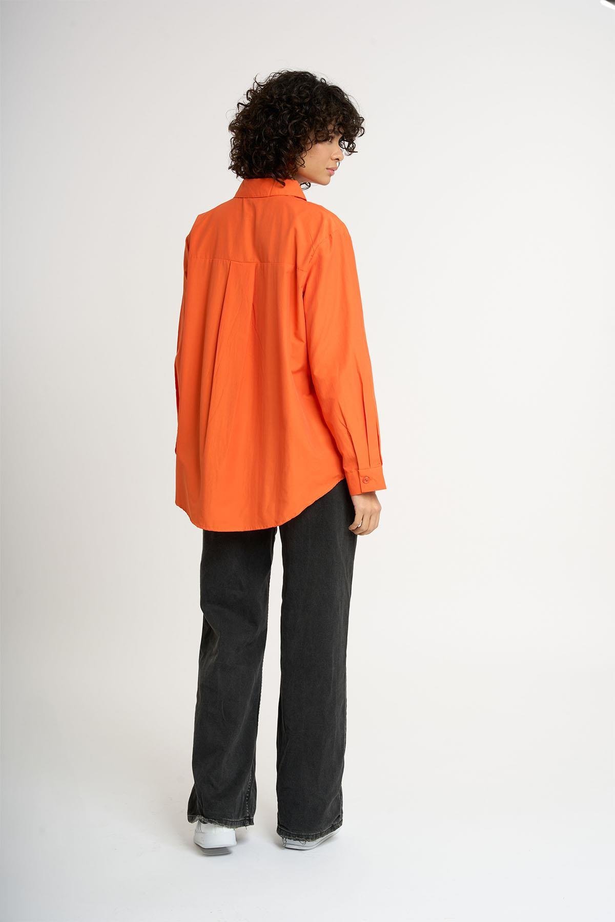 kurdeleli gomlek ORANGE