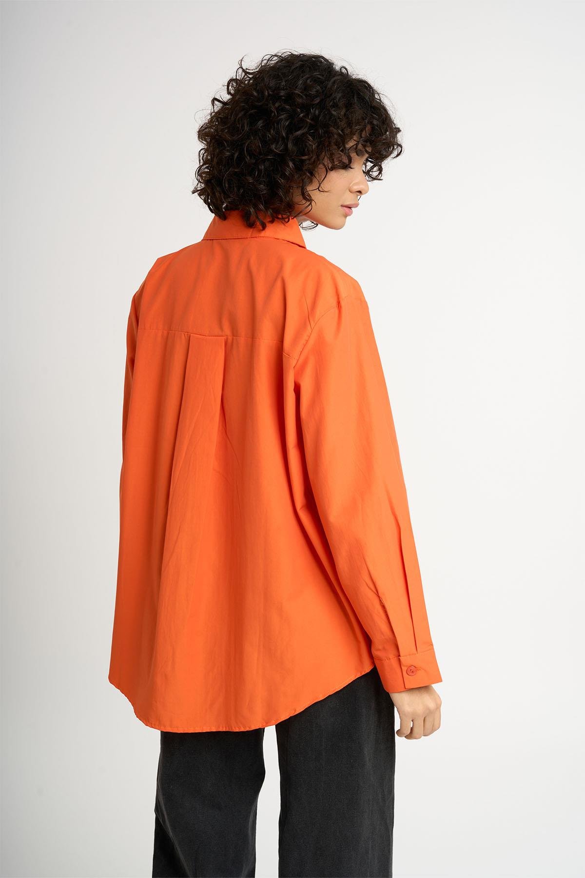 kurdeleli gomlek ORANGE