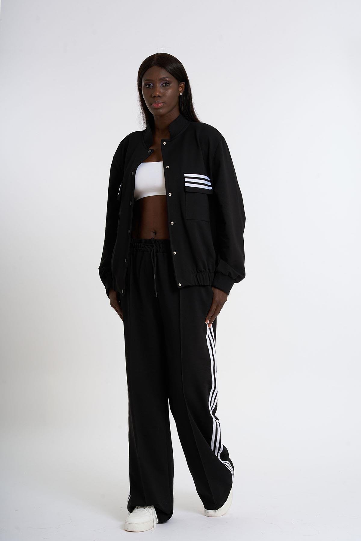Spor şeritli takim BLACK