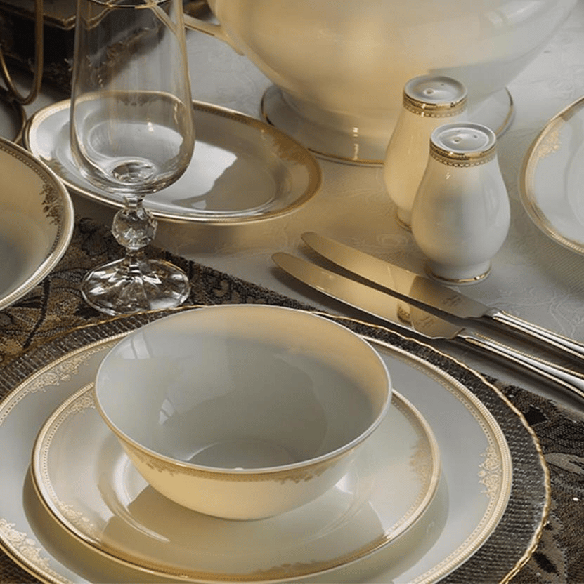 Evaliza Versailles Gold 60 Parça Yemek Takımı