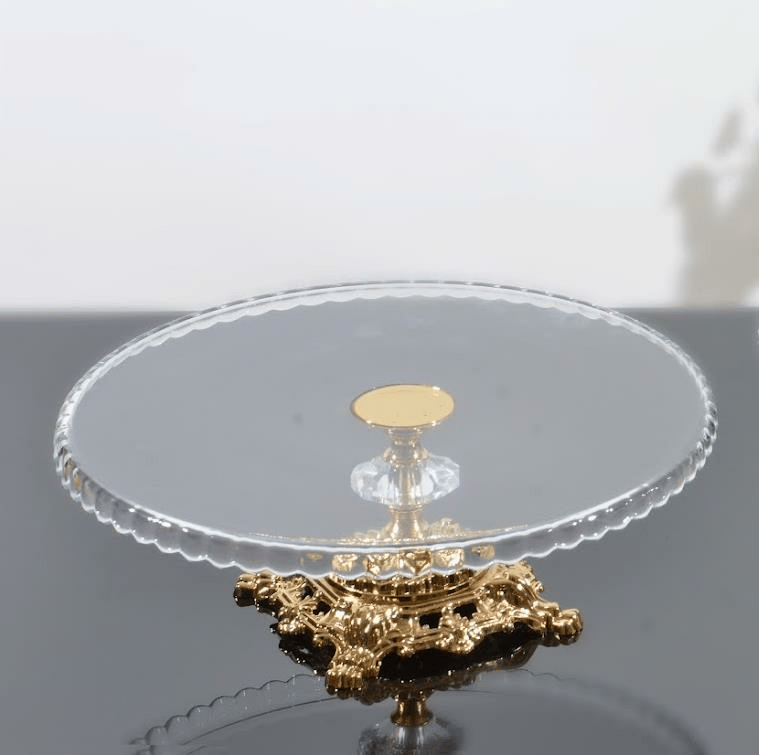 Koşar Gold Döküm Ayaklı Pasta Tabağı