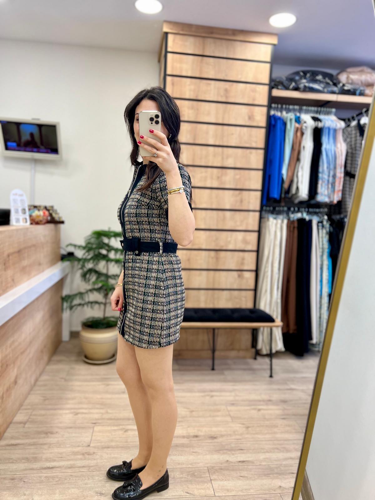 Kemerli Gabardin Elbise