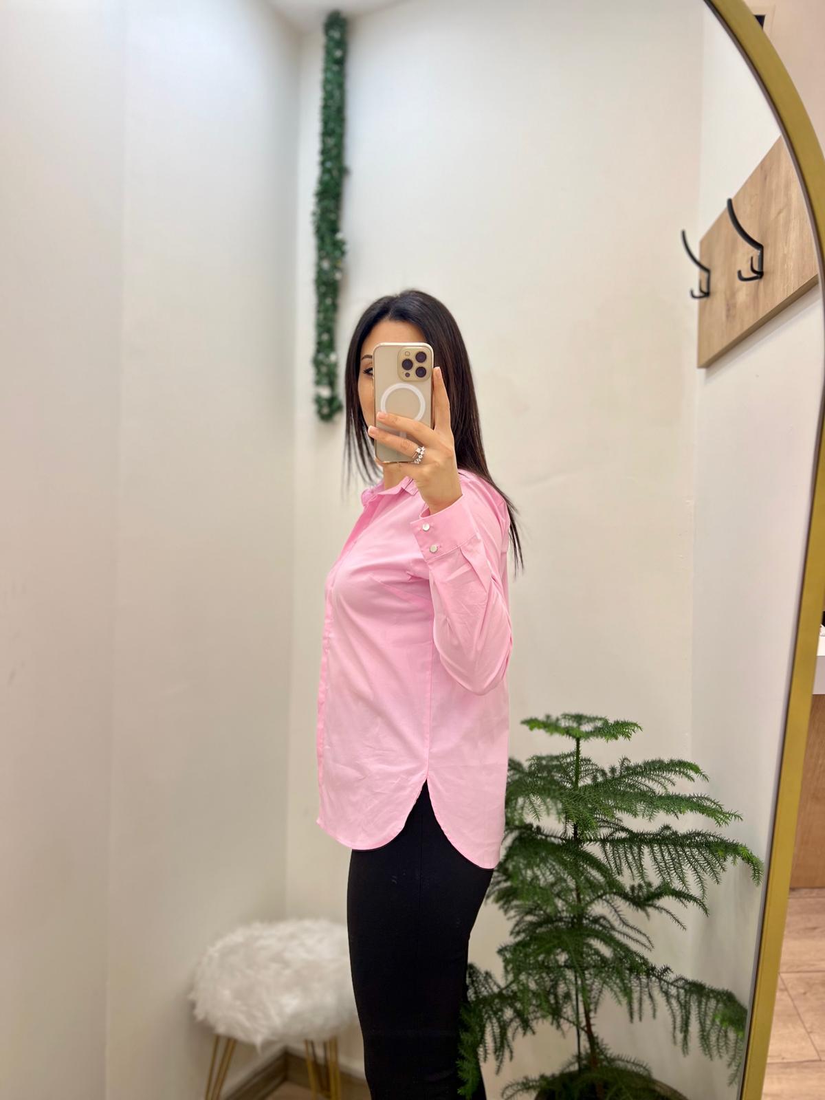 Pembe Poplin Gömlek