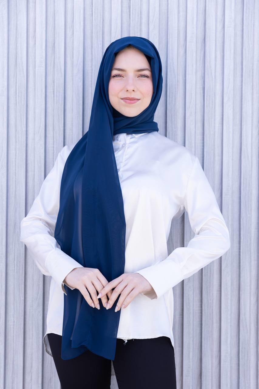 Sayra Shawl Kadın Lacivert Boneli Şal