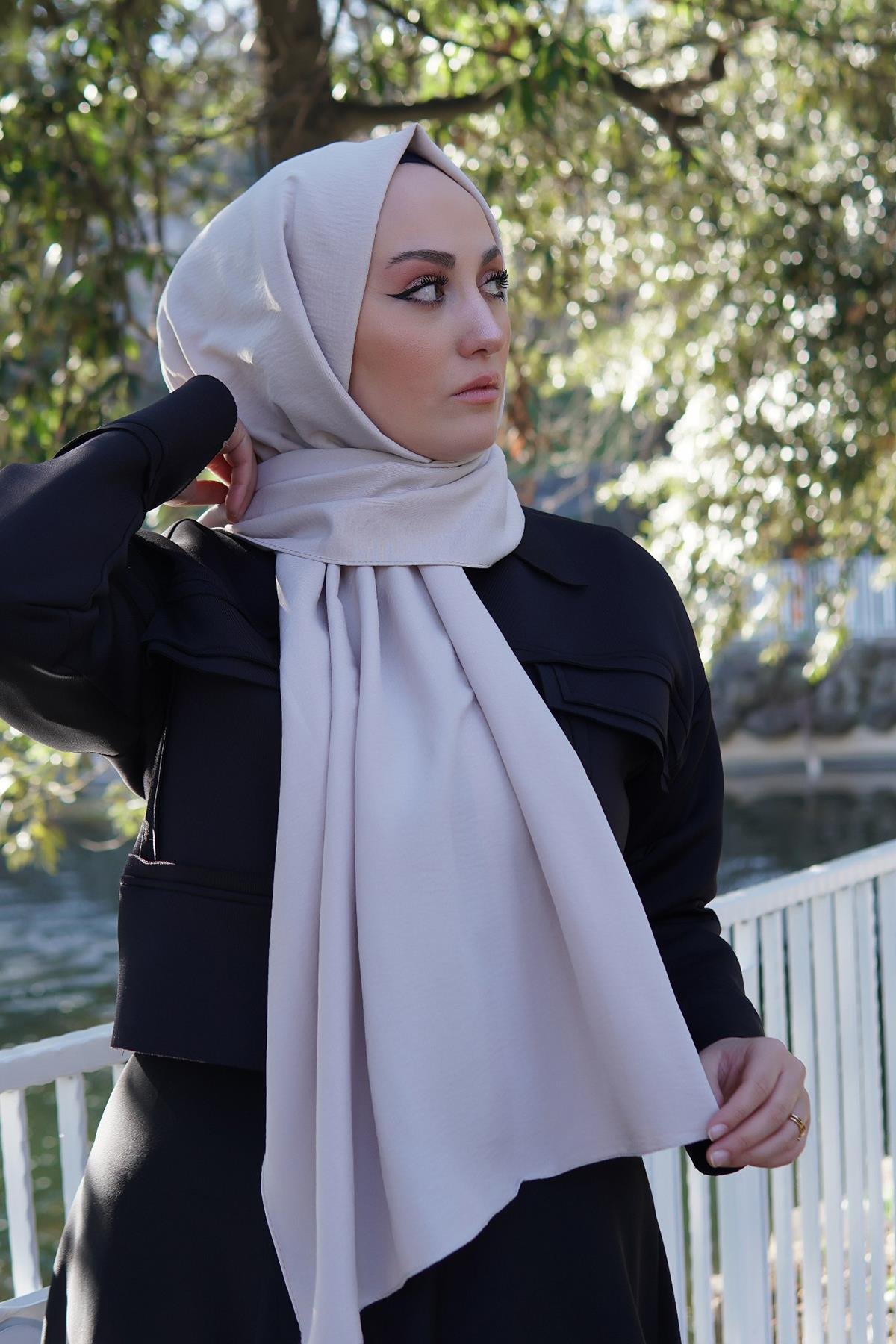 Sayra Shawl kadın taş rengi caz şal SYR001