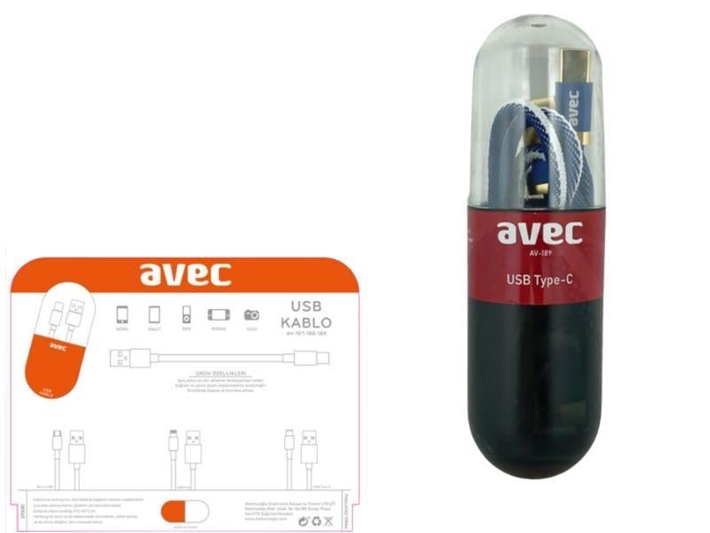 AVEC AV-189 USB-C TYPE 1M ŞARJ KABLOSU
