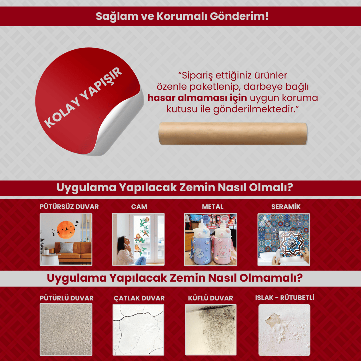 Modern Geometrik Şekiller ve Sarı Ağaç Yuvarlak Sticker, Yuvarlak Şekilli Duvar Stickerı, Vitray Tarzı Duvar Dekoru