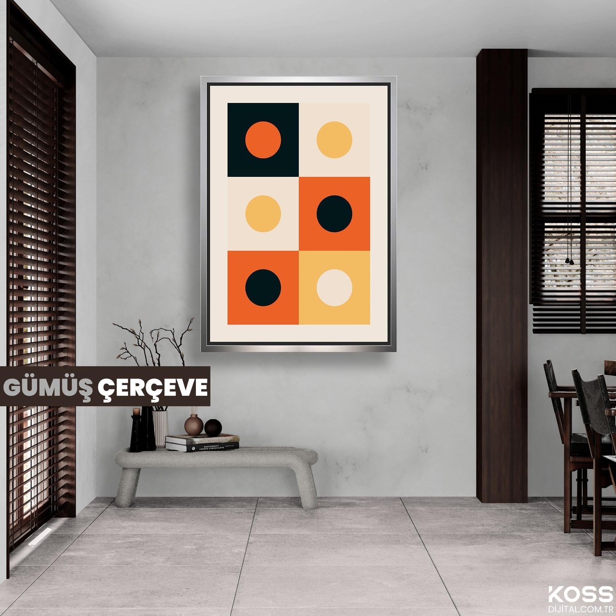 Modern Renkli Minimal Daireler Kanvas Tablo