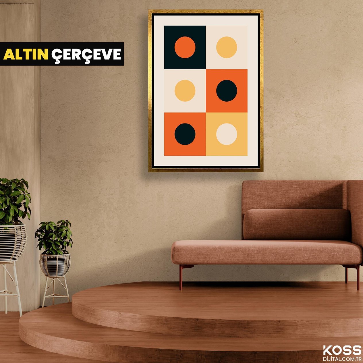 Modern Renkli Minimal Daireler Kanvas Tablo