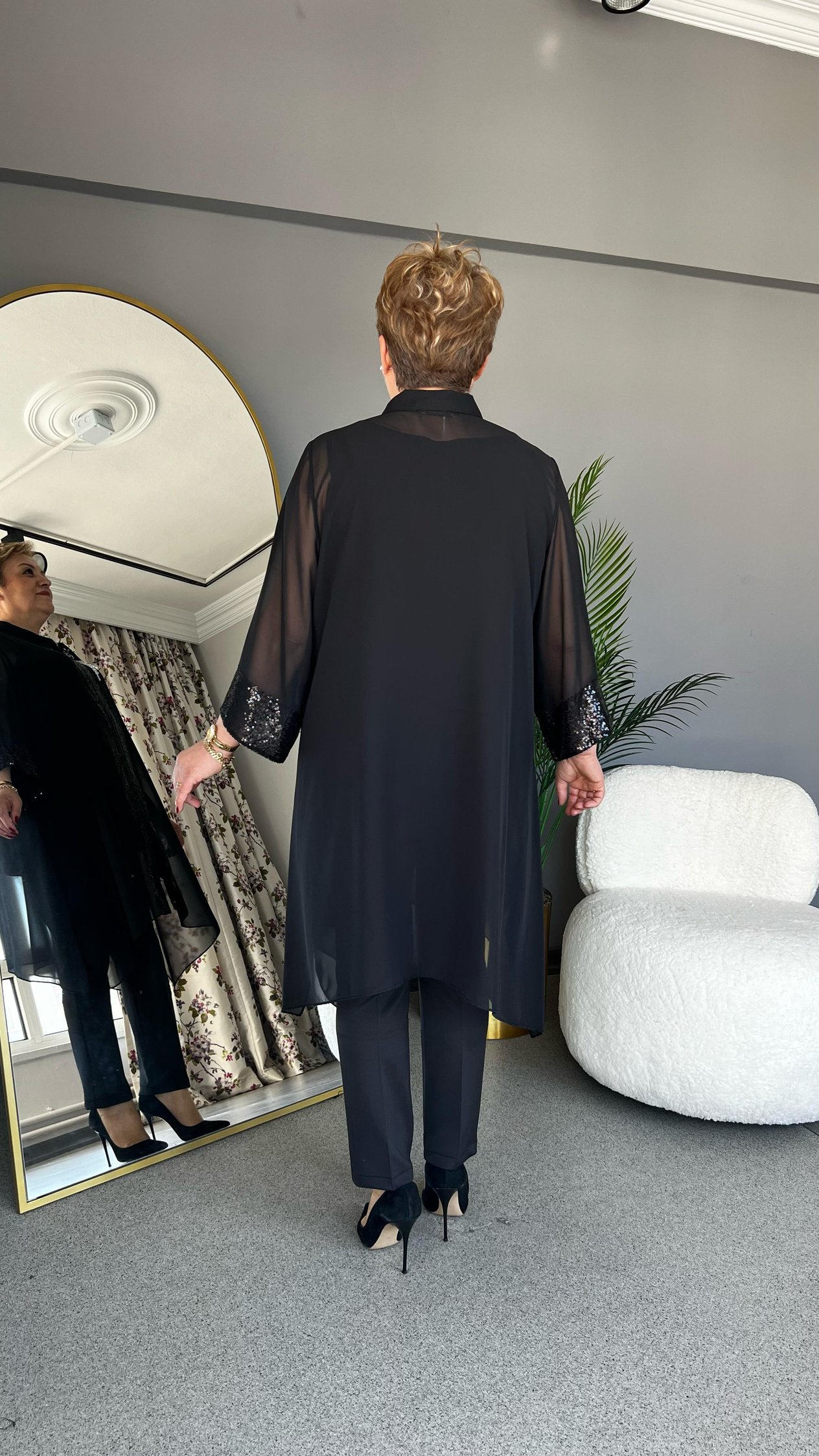 Selma Büyük Beden Fermuarlı İçli Dışlı Takım