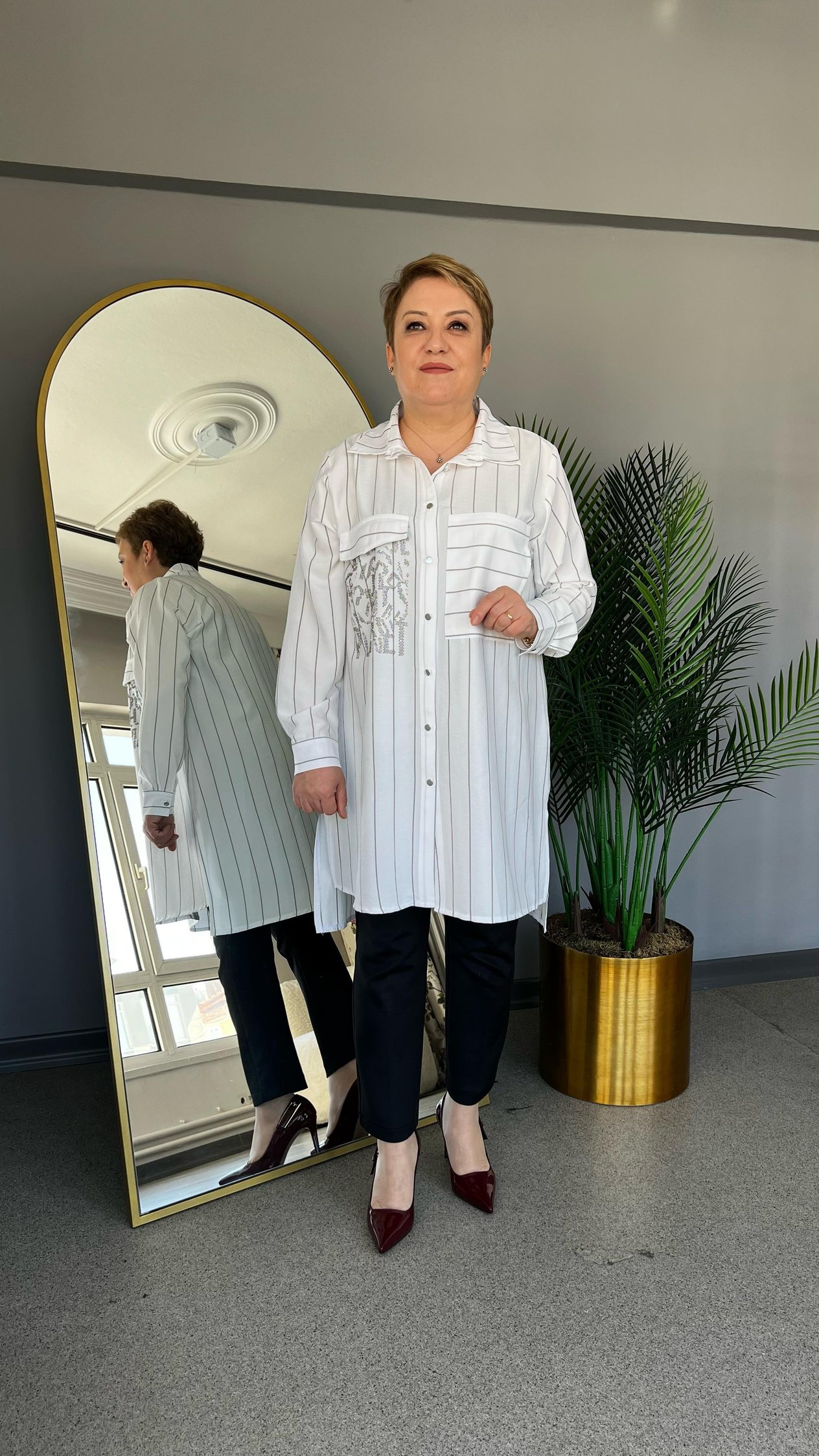 Selma Büyük Beden Taşlı Tunik