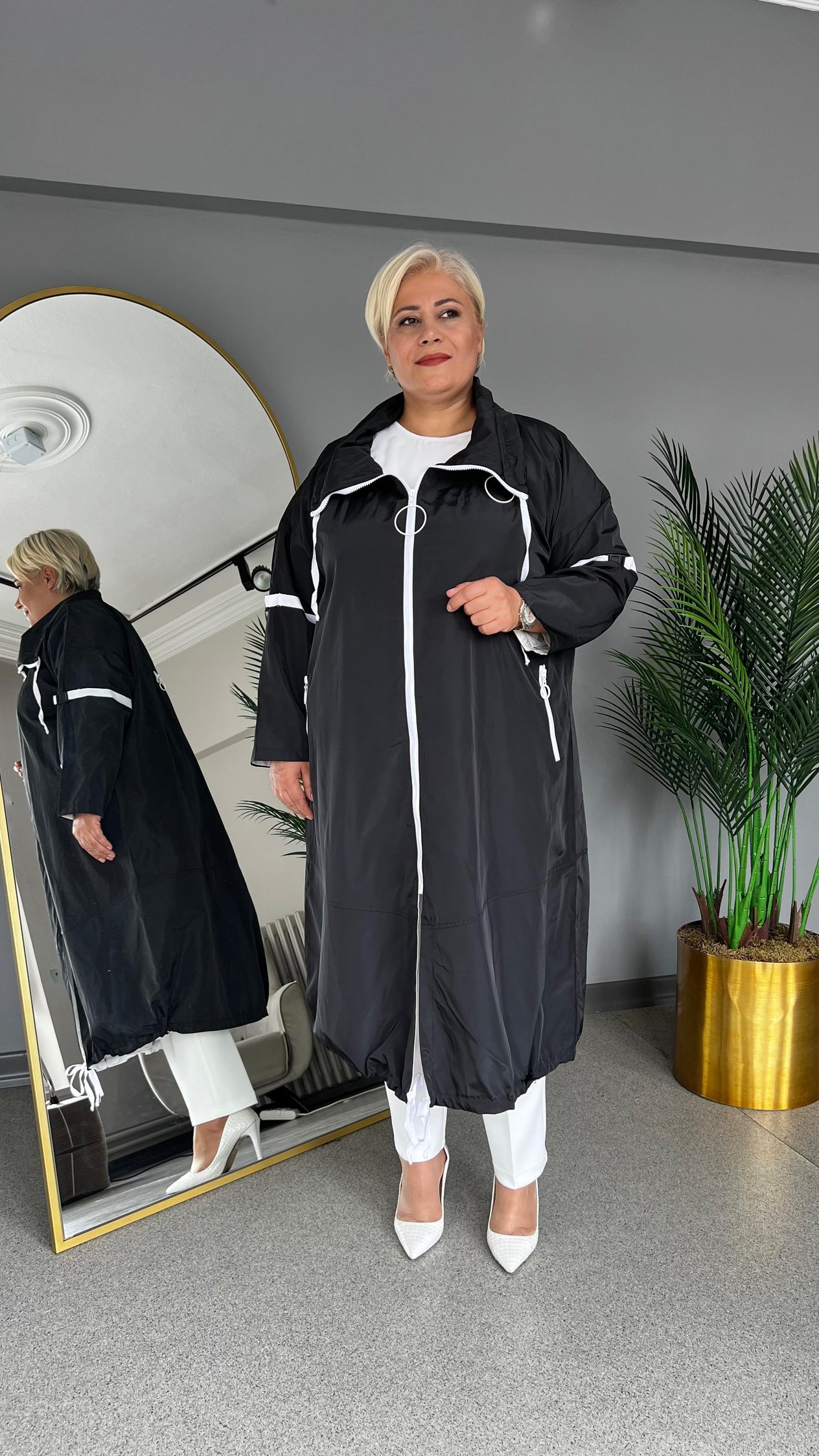 Selma Büyük Beden Trench