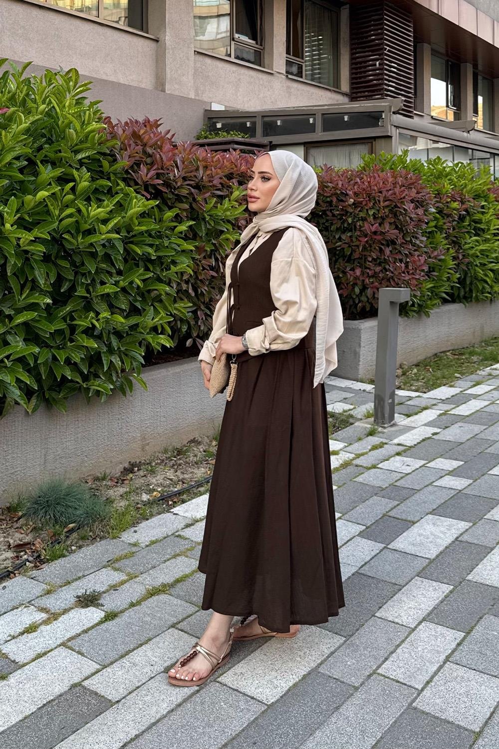 AFRA YELEKLİ HAM KETEN TAKIM