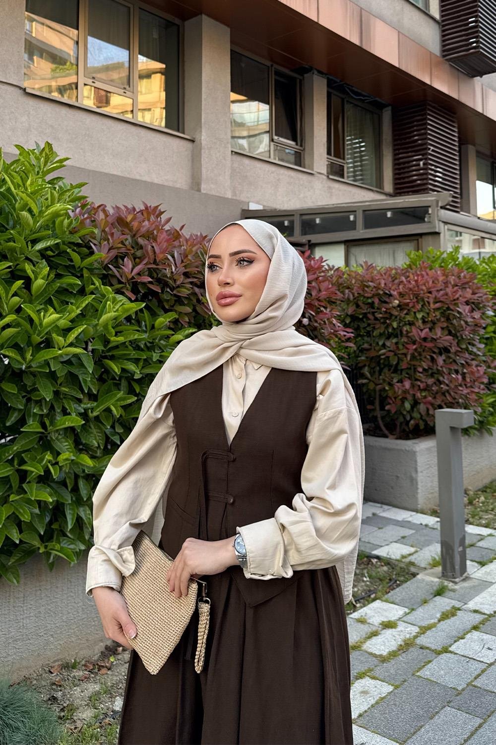 AFRA YELEKLİ HAM KETEN TAKIM