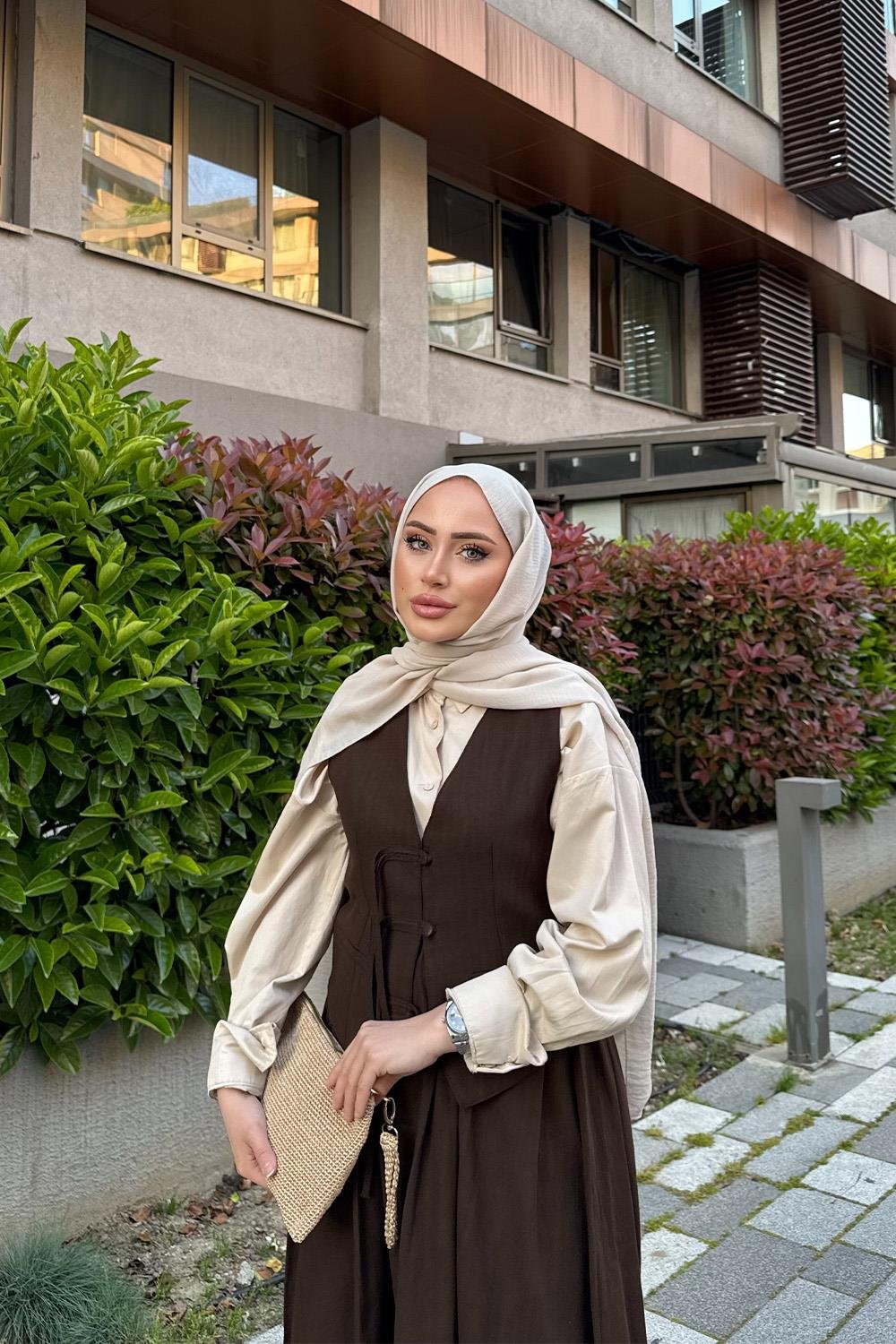 AFRA YELEKLİ HAM KETEN TAKIM