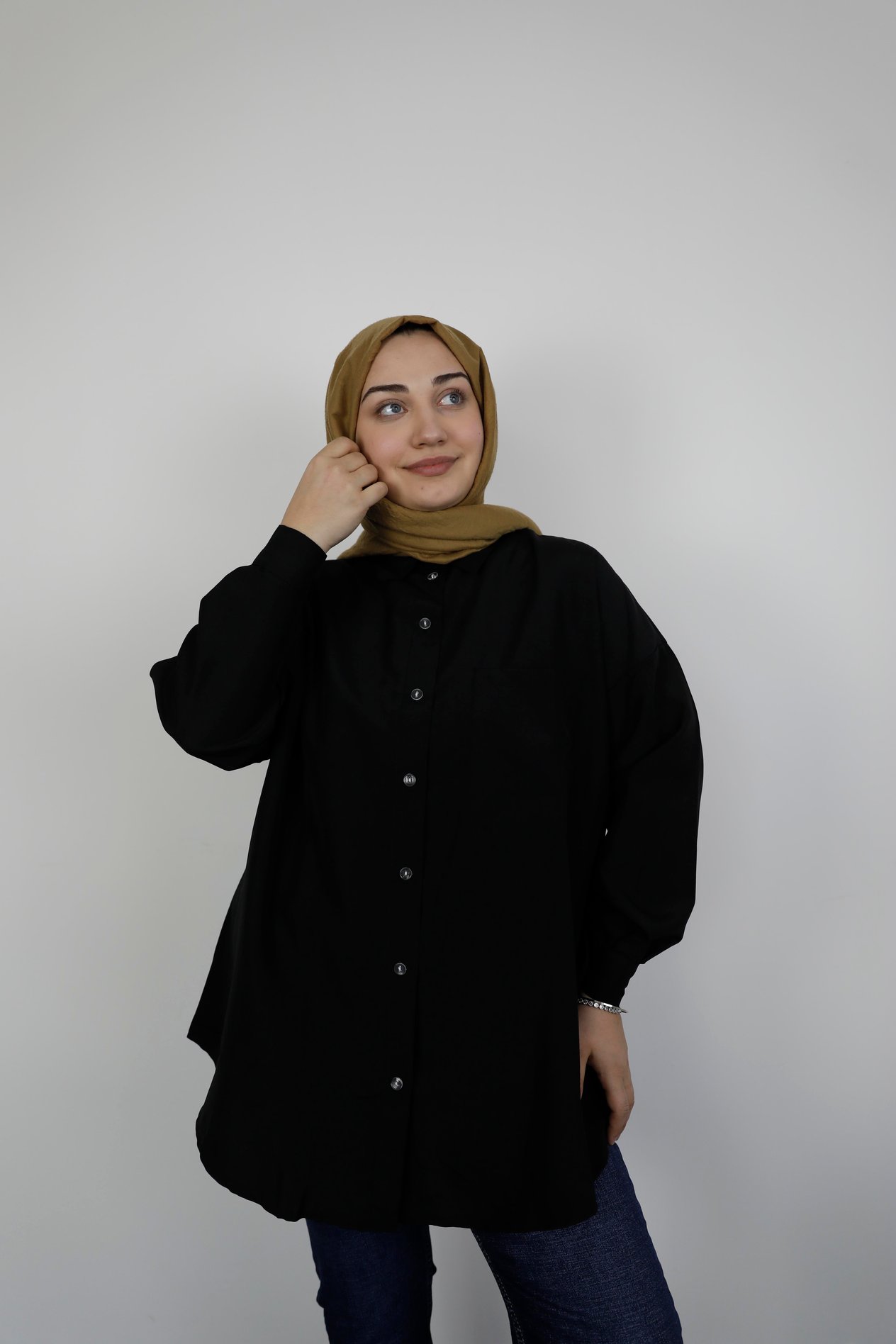 Pamuklu Gömlek-SİYAH