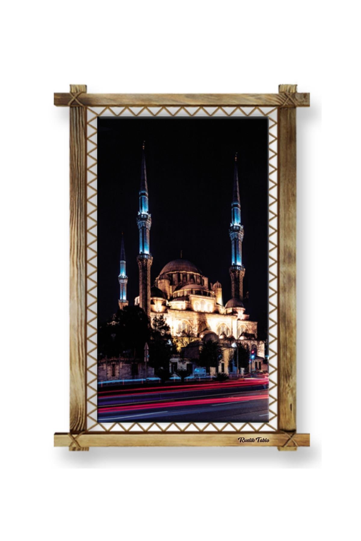 Camii LED IŞIKLI RUSTİK kanvas tablo O