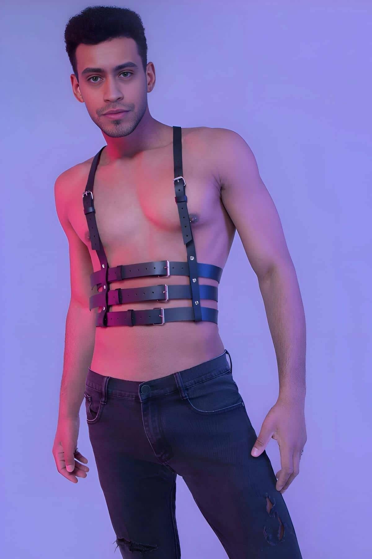 Erkek Dansçı Kostümü, Clubwear, Techno Party Giyim - Brfm17