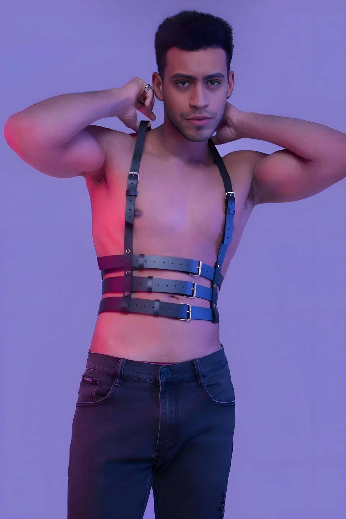 Erkek Dansçı Kostümü, Clubwear, Techno Party Giyim - Brfm17