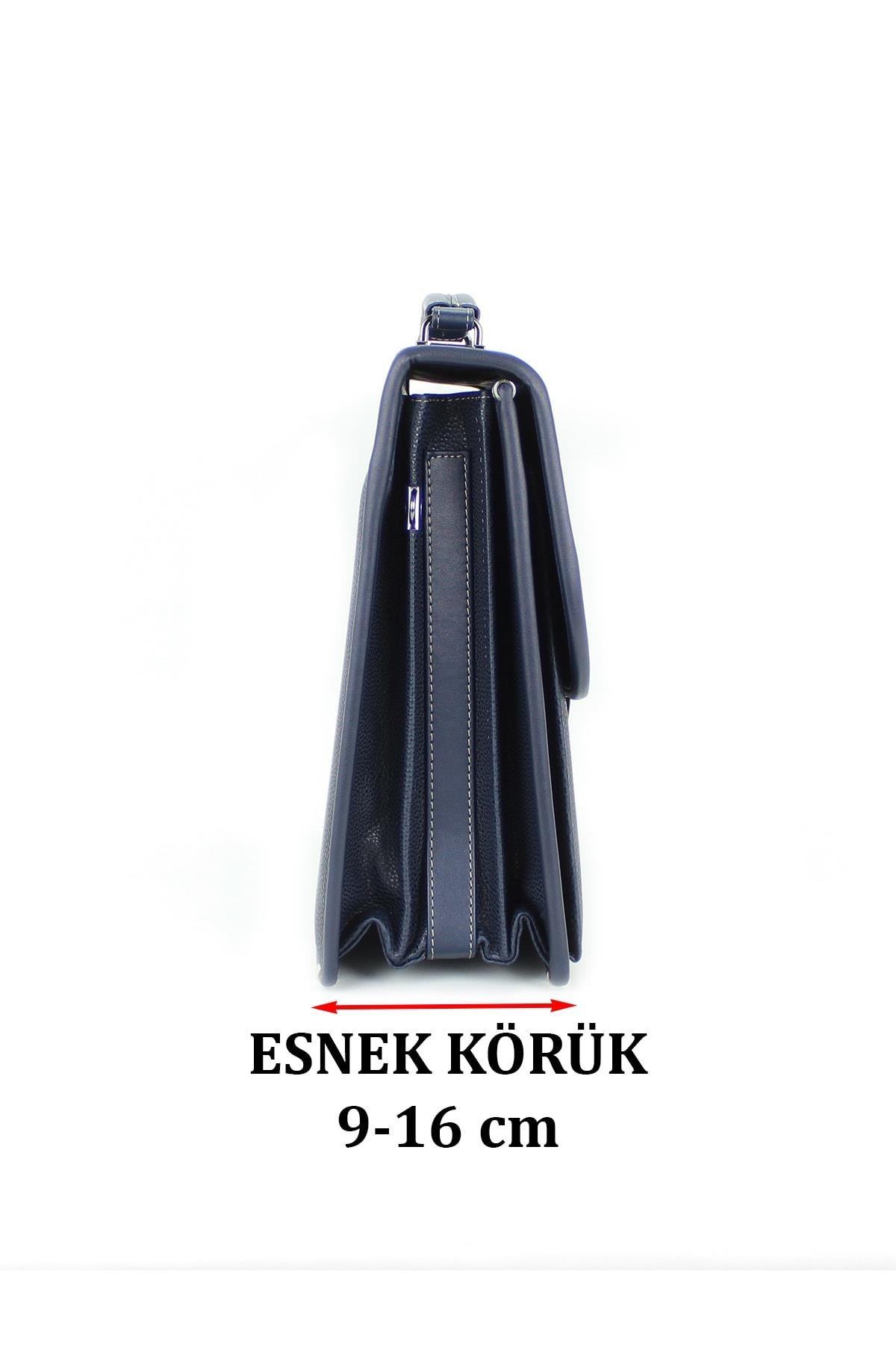 Evrak Tipi Erkek El Çantası Kilit Mekanizmalı Omuz Askılı 15,6 Inç Laptop Bölmeli