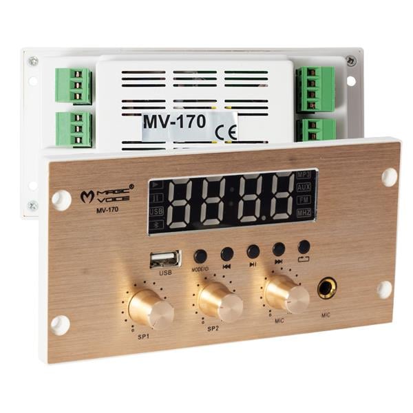 Magıcvoıce Mv-170 -4x25w-usb-bt-mic Girişli-music Kontrol Anfi-[sıva Altı] (4172)