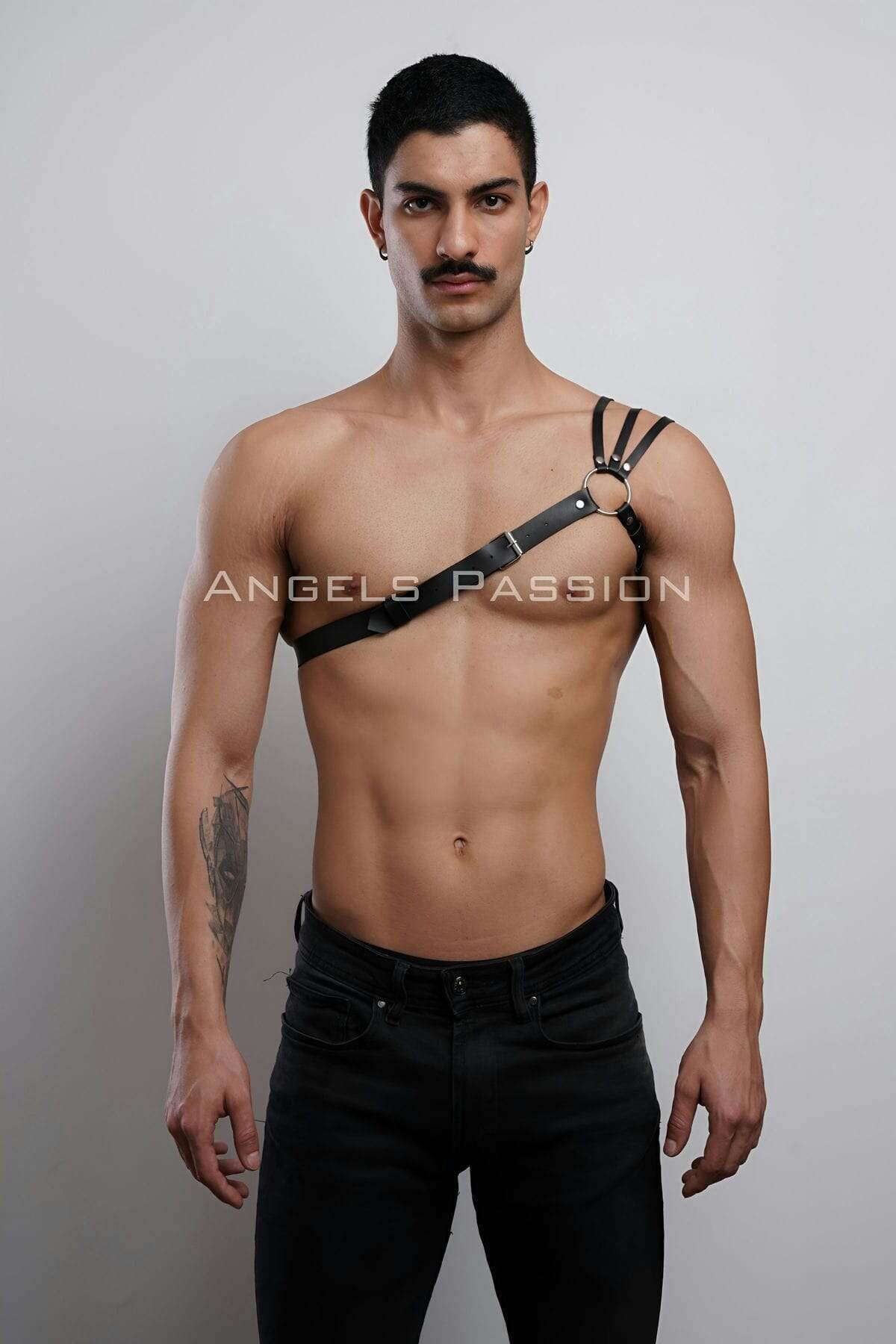 Omuzu Detaylı Şık Erkek Omuz Harness - Erkek Göğüs Harness - Brfm45