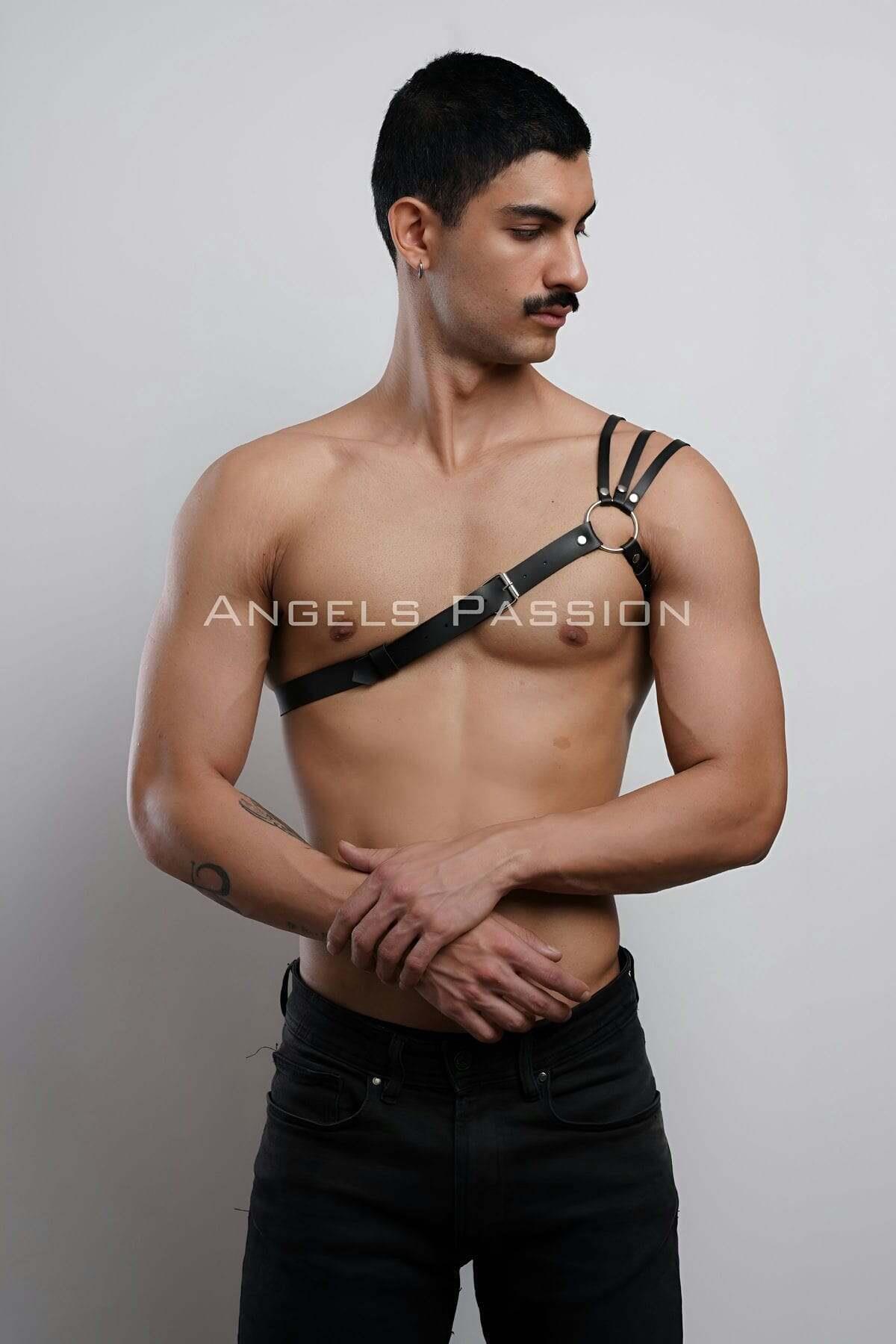 Omuzu Detaylı Şık Erkek Omuz Harness - Erkek Göğüs Harness - Brfm45