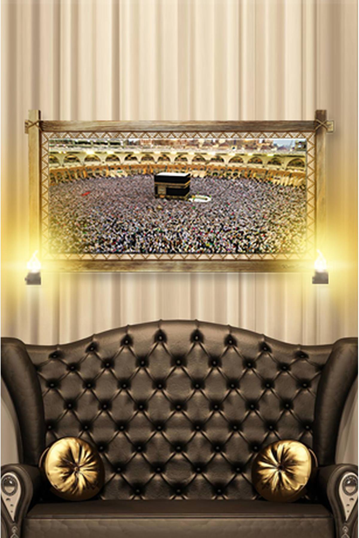 RUSTİK IŞIKLI Kabe Kanvas Rustik Tablo B